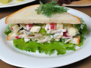 Chicken Salad Sandwich With Caesar Salad Chicken Salad Sandwich With Caesar Salad