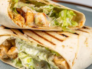Grilled Chicken Caesar Wrap With Caesar Salad Grilled Chicken Caesar Wrap With Caesar Salad