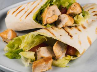 Gluten Free Grilled Chicken Caesar Wrap With Caesar Salad Gluten Free Grilled Chicken Caesar Wrap With Caesar Salad
