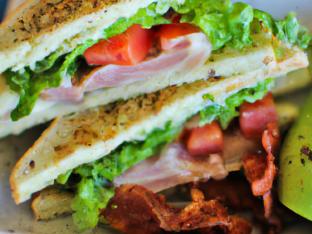 Gluten Free Turkey Club With Turkey Bacon With Caesar Salad Gluten Free Turkey Club With Turkey Bacon With Caesar Salad