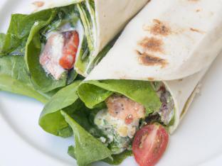 Vegetarian Caesar Wrap With Caesar Salad Vegetarian Caesar Wrap With Caesar Salad
