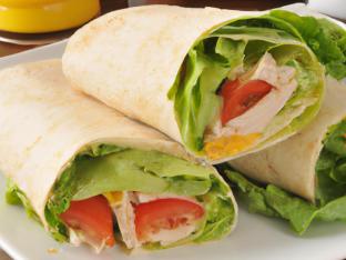Gluten Free Turkey With Cheddar Wrap With Caesar Salad Gluten Free Turkey With Cheddar Wrap With Caesar Salad