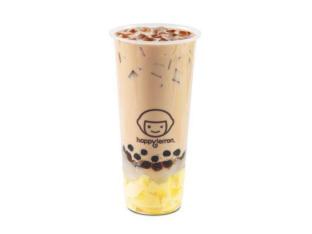 Milk Tea with Boba Pudding and Lychee Jelly [24 oz half sweet]