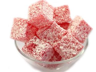 Individually Packaged: Strawberry, Coconut and Milk Turkish Delight Individually Packaged: Strawberry, Coconut and Milk Turkish Delight