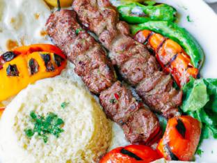 Gluten Free Halal Certified Beef Shish Kebab Plate (No Pita Bread, No Hummus) Gluten Free Halal Certified Beef Shish Kebab Plate (No Pita Bread, No Hummus)