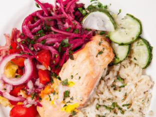 Organic Salmon Bowl with Brown Rice