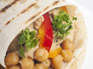 Plain Pita Chicken Wrap with Chickpea Salad & Hummus Spread