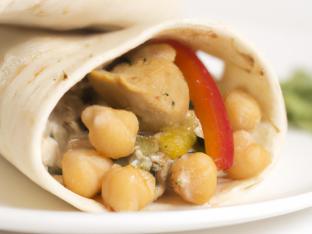 Whole Wheat Pita Chicken Wrap with Chickpea Salad & Hummus Spread
