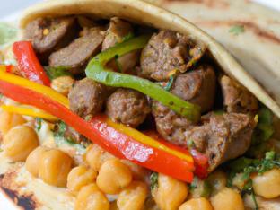 Plain Pita Steak Wrap with Chickpea Salad & Hummus Spread