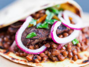 Plain Pita Steak Wrap with Lentil Salad & Garlic Spread
