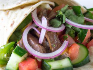 Plain Pita Steak Wrap with Eons Salad & Tzatziki