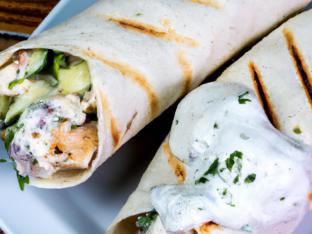 Plain Pita Chicken Wrap Greek Salad & Tzatziki