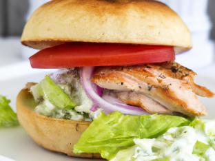 Maverick's Chicken Sandwich With Side Salad and Ranch Dressing Maverick's Chicken Sandwich With Side Salad and Ranch Dressing