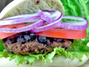Maverick's Black Bean Burger With Side Salad and Ranch Dressing Maverick's Black Bean Burger With Side Salad and Ranch Dressing