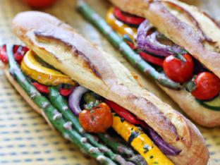 Roasted Vegetable Baguette Sandwich (VEGAN) Roasted Vegetable Baguette Sandwich (VEGAN)