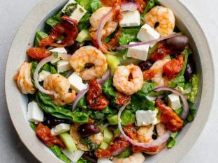 Grilled Shrimp Greek Entree Salad Grilled Shrimp Greek Entree Salad