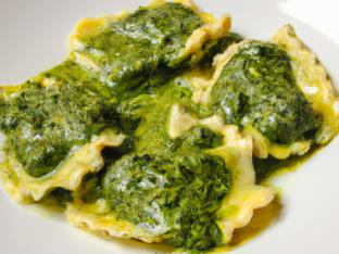 Cheese Ravioli with Pesto Sauce
