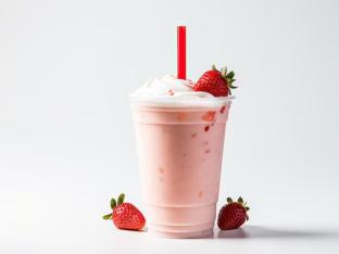 Strawberry Cream Latte with Crystal Boba [Full Sweet]