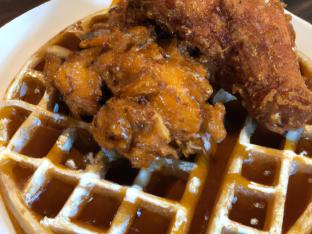 Chicken and Waffles with Maple Syrup