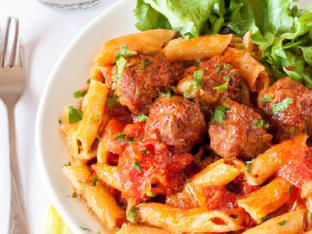 (GF) Penne with Meatballs and Marinara Sauce [21 oz]