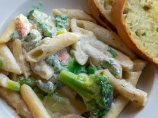 Penne with Mixed Veggies and Creamy Alfredo Sauce [18 oz]
