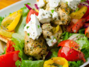 Chicken Kebobs Greek Salad Box
