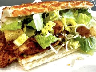 Smoked Chicken Caesar Sandwich on Dutch Crunch Smoked Chicken Caesar Sandwich on Dutch Crunch