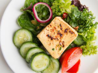 Grilled Tofu (Olive Oil Only) Salad with Tomatoes, Cucumber, Onion (no dressing) Grilled Tofu (Olive Oil Only) Salad with Tomatoes, Cucumber, Onion (no dressing)