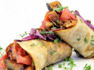 Veggie Pita with Spicy Buffalo Sauce Veggie Pita with Spicy Buffalo Sauce