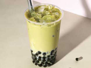 Matcha Milk Tea with Boba - Half Sweet [24 oz]