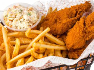 Chicken Tender Basket with Fries and Coleslaw [16 oz]