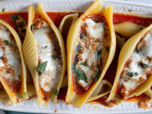Stuffed Shells with Sautéed Mushrooms