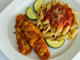 Baked Mostacioli with Breaded Zucchini