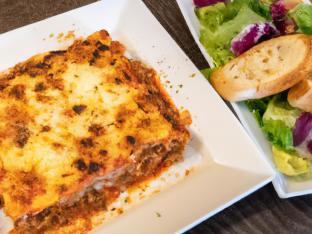 Beef Lasagna with Meat Sauce with House Salad and French Bread