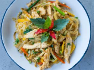 Chicken Satay Drunken Noodles Chicken Satay Drunken Noodles
