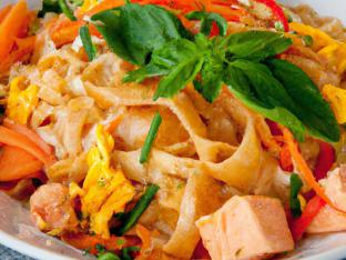 Salmon Drunken Noodles Salmon Drunken Noodles