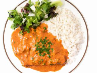 Butter Chicken with Basmati Rice and Green Salad