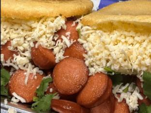 Hearty Salchirous Arepa Hearty Salchirous Arepa