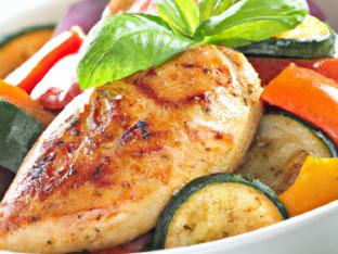 [Special Diet] Grilled Chicken with Roasted Vegetables (Olive Oil Only)