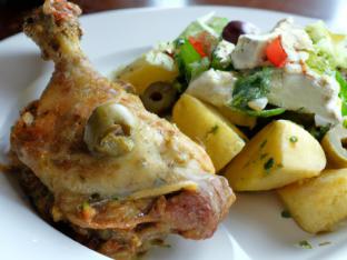 Chicken Vesuvio with Greek Salad