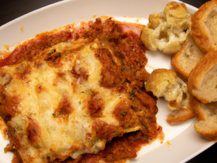 Beef Lasagna with Meat Sauce with Breaded Cauliflower