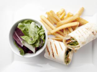 Italian Wrap with Chips and a Green Salad Italian Wrap with Chips and a Green Salad