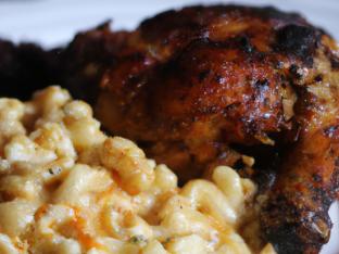 Quarter Dark Chicken with Mac N Cheese and Coleslaw Quarter Dark Chicken with Mac N Cheese and Coleslaw