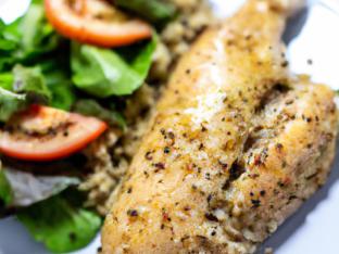 Quarter White Chicken with Quinoa Salad and Mixed Green Salad Quarter White Chicken with Quinoa Salad and Mixed Green Salad