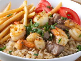 Shrimp Saltado Bowl Shrimp Saltado Bowl