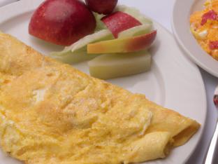 Gluten Free American Cheese Omelette with Fresh Fruit