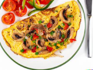 Gluten Free Vegetarian Omelette with Fresh Fruit
