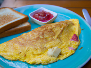 Ham and Cheese Omelette with Fresh Fruit