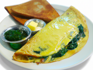 Spinach Omelette with Hash Browns