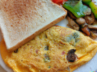 Vegetarian Omelette with Hash Browns
